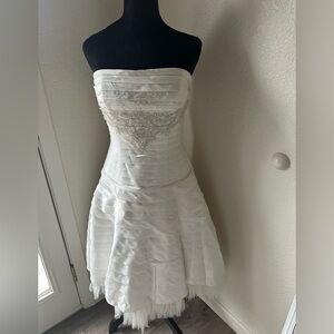 Strapless White Wedding Dress with Beaded Detail
